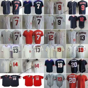 Jersey de beisebol de reminiscência 25 Jim Thome 29 Satchel Paige 1948 13 Omar Vizquel 28 Corey Kluber 20 Frank Robinson 30 Joe Carter 9 Carlos Baerga 36