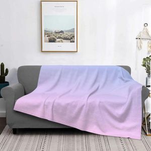 Blankets Lilac Light Pink Gradient Colorful Blanket Fleece Spring Autumn Breathable Super Warm Throw For Car Bedspread