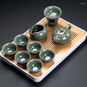 TeAware Setleri Infuser Pot Tea Set Cup Çin Porselen Töreni Ketle Lüks Geleneksel Juego De TE Aksesuarları WSW40XP