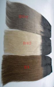 Ombre renkli bant saç 100 gerçek remy insan saç uzantıları 40 PCS 100 gerçek remy düz görünmez cilt atma pu bant saç e8802636