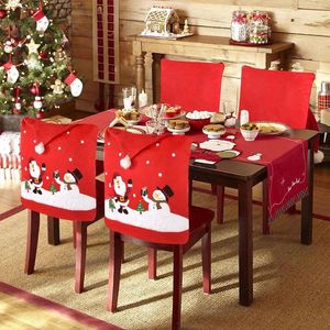 Party Decoration 1pc Christmas Chair Cover Red Non-woven Table Dining Xmas Supplies