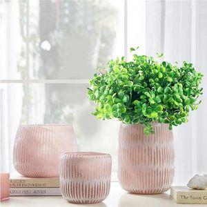 Decorative Flowers 3PCS Artificial Plant Faux Greenery Stem Wedding Home Decoration Green Eucalyptus Plastic Large Grass Bush