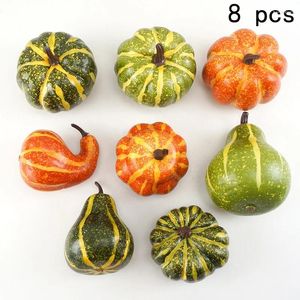 装飾的な花8PCSフォーム人工カボチャの装飾野菜農家の装飾ハロウィーン12月575