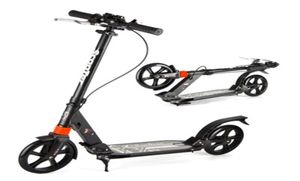 Nytt ankomststad Fashion Two Wheel Scooter Vuxen Folding Design Portable Scooter 3 Justerbara växlar svartvitt lager 120 kg1832897