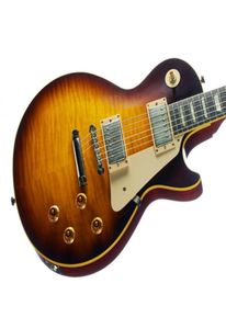 Özel Mağaza Joe Perry 1959 Vos Faded Tobacco Sunburst Alev Akçaağaç Top Elektro Gitar Küçük Pin Tuneomatic Köprü Krem Gövde B8521992