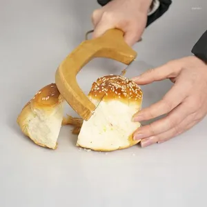 Bakningsverktyg Bow Bread Cutter Sandwich Wood Slicer Fiddle Ergonomic Cooking For