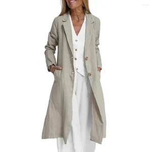 Kurtki damskie damskie damskie płaszcz elegancki kardigan lapowy na stylową długość średniej z podwójnymi guzikami miękką oddychającą damą