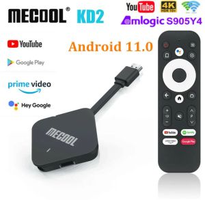 Box Mecool KD2 TV Box Android 11 Google Certified Smart TV Stick Amlogic S905Y4 4GB 32GB 4K 2.4G 5G WiFi BT AV1 TV DONGLE vs X96S