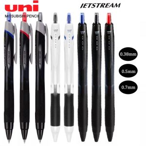 Canetas 3pcs Uni Sxn150 Jettream Gel Pen Definir baixo fricção de fricção macia 0,38/0,5/0,7/1,0 mm canetas esferográficas de canetas da escola japonesa