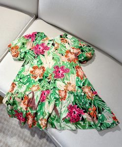 Dziewczyny z krótkim rękawem owoce drukuj sukienka plażowa dzieci letnie ubrania dziecięce sukienki dziecięce ubrania