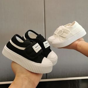 Spring Summer Childrens Fashion Thick Sole Canvas Shoes Kids Breathable Casual Sneakers Toddler Girls Boys Chic Shoes 240409