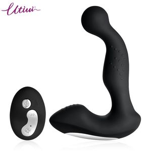 Utimi 12Level Prostate Stimulator RECHARGEABLE Anal Vibrator kraftfull prostata massager fjärrkontroll Uppvärmningsfunktion svart S185802212