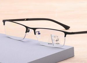 Occhiali da sole men039s business anti -blu occhiali progressivi vetri di lettura multifocale uomo telaio metallico Glassesungla6789649