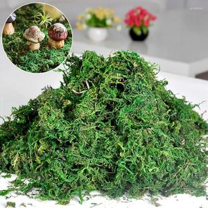 Flores decorativas 50g Moss Artificial Moss Green Plants para Grass Basket Home Fairy Gon Garland Decoration Wedding Party Dissement Supplies