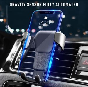 Automatic Locking Cell Phone Holder Gravity Universal Air Vent GPS Car Mount Stand Grille Buckle Type Compatible All for iPhone7629752