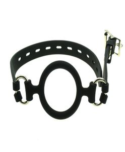 BDSM Mouth Gags Blowjob Oral Sex Toys Black Silicone Ring Gag for Bondage Gear Trainer Foreplay Adult Pleasure Products GN222400074972721