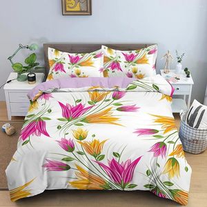 Sängkläder set 3D -tryckuppsättning Bekväm anpassad täcke täckning King/Europe/USA Comforter/quilt/filt underbara blommor