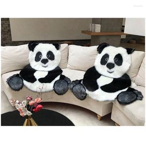 Halılar QWE123 Panda Baskılı Halı Güzel Çocuk Halı Cowhide Fux Cilt Deri Kaymaz Anti Kaçma Mat 90x120cm Hayvan Baskı