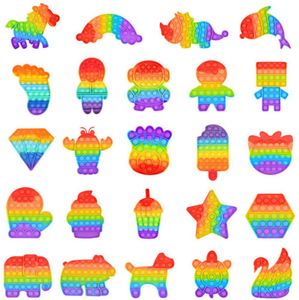 Oyuncaklar Parti Rainbow It Push It Bubble Duyusal Otizm Özel İhtiyaçlar Stres Rahatlatıcı Çocuklar için Noel Hediye Oyuncak Ailesi 3920024