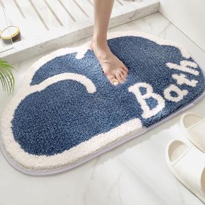 Carpets DEXI Soft Tufted Rug For Bathroom Non-slip Absorb Water Plush Handmade Floormat Bedroom Kitchen Toilet Carpet