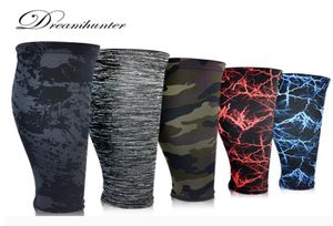 1 pary drukowane CALOFLAGE CALF Tleeves Fitness Shin Guard Compression Basketball Football Football Socki Running Leg Brace Protector1047069