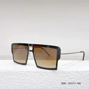 Solglasögon 2024 Fashion Super Large Square Flat Top Brand Design Unisex Frame Gradient UV400