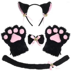 Cat Carriers Plush Claw Gloves Set Party Dress Up Props Cute Ears Headband Collar Tail Accessories