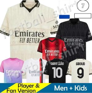 Pulisic Giroud 23 24 Ac Milanss Soccer Jersey R.leao theo ibrahimovic tonali 2023 2024 Football Shirt Romagnoli Rafa Leao