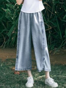 Kvinnors jeans Kvinnor Designar semester Löst bekvämt Streetwear Brodery Simple Retro Calf-Length Elegant Attraktiv kinesisk stil
