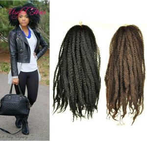 18 polegadas afro piscadeiras cacheadas enroladas Marley Soft Marley Braid Crochet Hair Extension