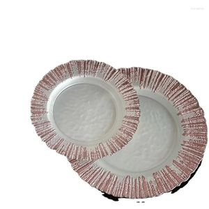 Decorative Figurines Y Turkey Imported Tableware Light Luxury SUNFLOWER Rose Gold Pink Dinner Plate Dish
