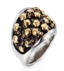 Viking Mens rostfritt stålringar Punk Fashion Skull Ring Personlighet Rock Party Finger Jewelry Accessories Whole7962898