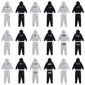 Trapstar Towel Embroidered Men's and Women's Couple Outfit with Plush Sports Loose Individual Hoodie and Pants Set