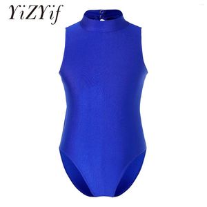 Scene Wear Girls Cutout Back Sleeveless Leotard för balettdans Gymnastik Jumpsuit Kids Dancewear Competition Costume Ballerina