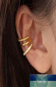 女性用の耳のカフ3 PCS魅力的なジルコンクリップイヤリングのゴールドイヤカフのピアスイヤリングジュエリー工場の専門家desi7580821
