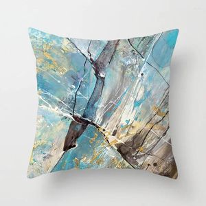 Pillow Covers Cojines Flores Modern Style Home Sofa Car Decoration Blue Case Square Scenic Print Ramadan 45 45cm