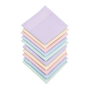 10st godisfärgad näsduk Vanlig färg Square Mixed Color Pure Cotton Combed 40 x 40 cm 240401
