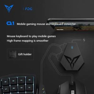 Gamepads flydigi Q1 PUBG Mobile Game Keyboard Mouse Converter Auxiliar Controlador de jogo sem fio Bluetooth Connection Suporte Android/iOS