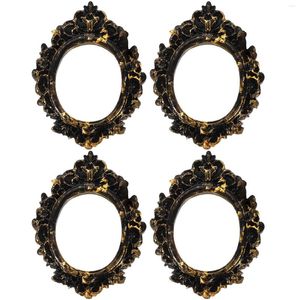 Quadros 4 pcs decorações de natal retro pó moldura exibir ornamento para imagens minúsculas mini vintage mini