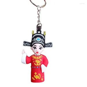 Decorative Figurines Creative Chinese Style Opera Doll Keychain Peking Play Net Angle Car Key Ring Chain Pendant