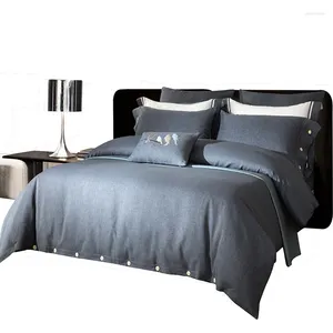 Set di biancheria da letto di fascia alta di cotone a quattro pezzi set minimalista puro concorrente