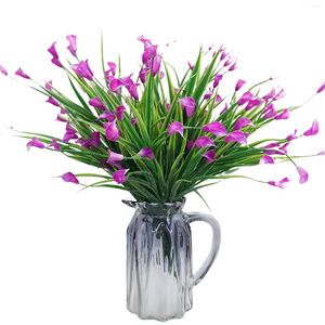 Dekorativa blommor livtro calla Lily Artificial Flower Bright Color Hållbar för hemmakontoret och kaféet