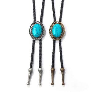Hot Selling Turquoise Bolo Tie Pendant Trendy Mens Sweater Chain Western Denim Polo