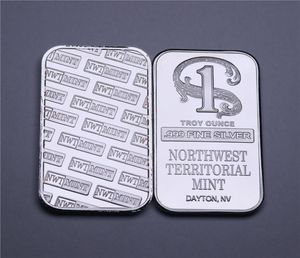 1 Troy Ounce 999 Fine Silver Bullion Bar Northwest Teeritorial Mint Silver Bar Silverplated mässing No Magnetism7539974