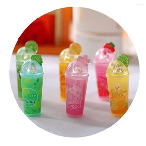 Decorative Flowers 16 42mm Mininature Cute Mini Fruit Orange Drinks Bottle Fairy Garden Miniatures Play Toys For Doll House Decor