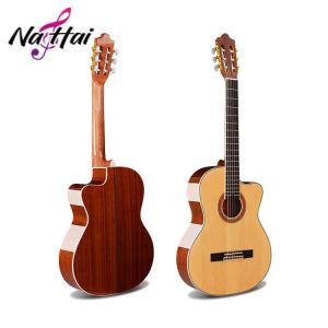 Гитара 40 -дюймовая классическая солокирующая народная гитара Акустическая гитара Высококачественная ель -дерево начинает Guitarra String Instruments