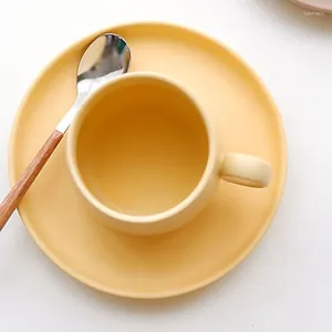 Tassen Untertassen elegante nordische Kaffeetasse Set Keramik kreative süße Persönlichkeit Tazas de Cafe Küchenzubehör DK50CT