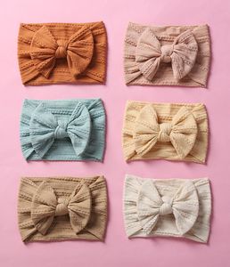 Baby Girls Headband Solid Girl Knotted Tiara Wide Brim Headbands Bow Nylon Jacquard Hairband Candy Color Fashion Hair Accessories 6715405
