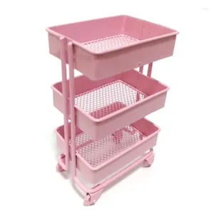 Decorative Plates 3 Tiers Mini Trolley Storage Rack Dollhouse Iron Rolling Bookshelf Collection Accessories Miniature Cart For Kid