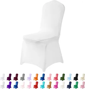 Chair Covers 10 PCS White Spandex Dining Room For Living Universal Stretch Chairs Protector Wedding Banquet And Party